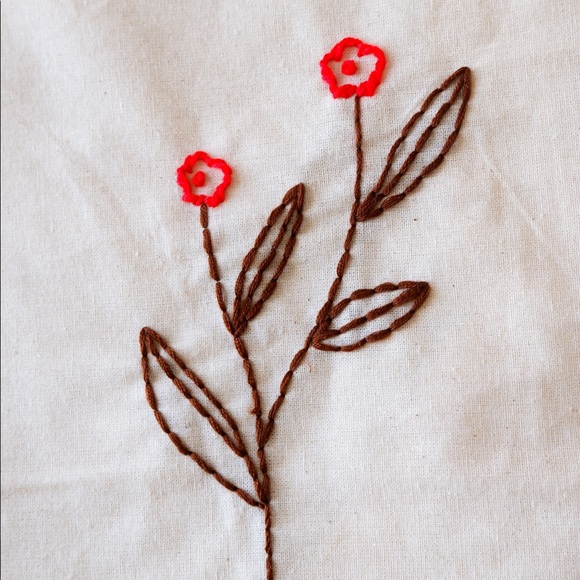 Minimalistic boho shopping bag, hand embroidered tote bag, eco friendly tote bag - Picture 4 of 5